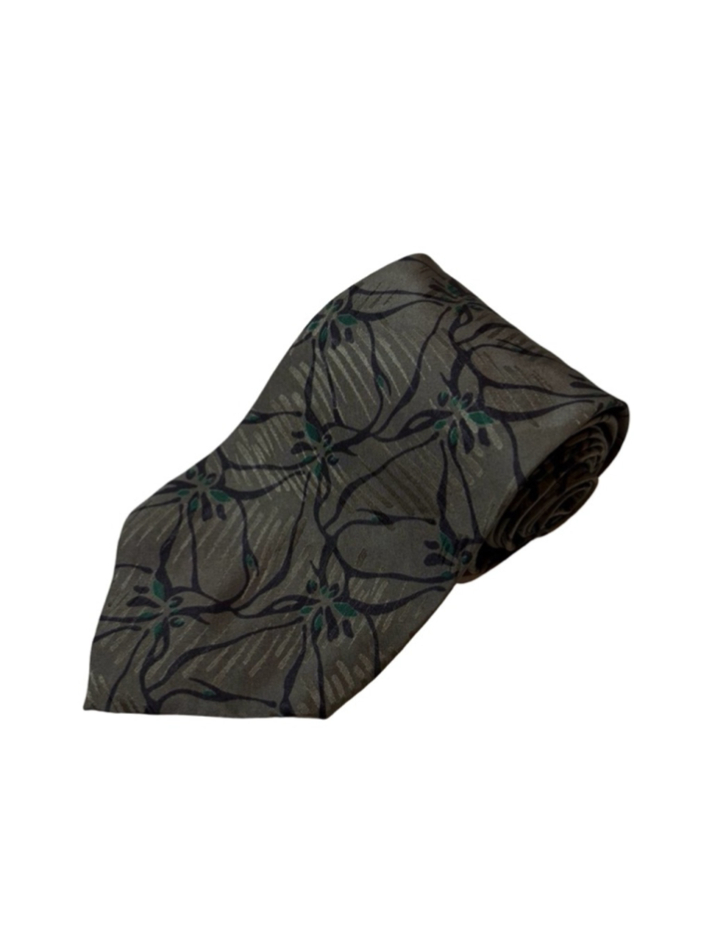 Giorgio Armani Cravatte Abstract Floral Silk Tie Gray Italy Designer Luxury